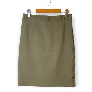 Club  Monaco Olive Green Double Side Zipper Pencil Skirt